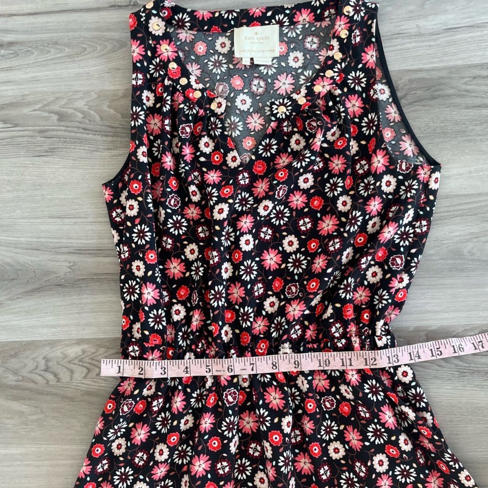 Kate Spade S Black Floral Sleeveless Studded Dress - Picture 5 of 8
